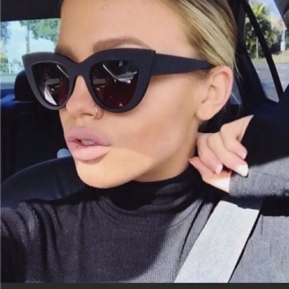 Oversized Black Cat Eye Sunglasses